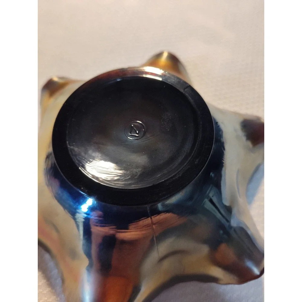 Northwood 'Strawberry' Amethyst‎ Carnival Glass Pie Crust Edged Bowl Candy Dish